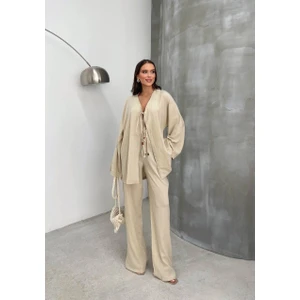 Bağlamalı Tesettür Pantolon Üst Pantolon Takım