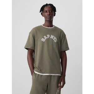 Erkek Haki Gap Nyc Arch Logo T-Shirt