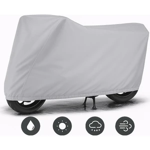 Moonrıder Gri Su Geçirmez Premium Kalite Motosiklet Branda 400Cc Altı Motorsikletler Için Alttan Lastikli Taşıma Çantalı Topcase Uyumlu Motor Çadırı Branda