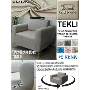 %100 Pamuk Petek Kumaş Tekli Komple Giydirme Tekli & Berjer , Bohem, Porto, Vb. Model Koltuk Kılıfı