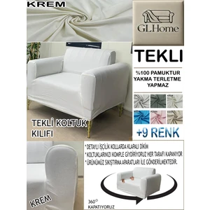 %100 Pamuk Petek Kumaş Tekli Komple Giydirme Tekli & Berjer , Bohem, Porto, Vb. Model Koltuk Kılıfı