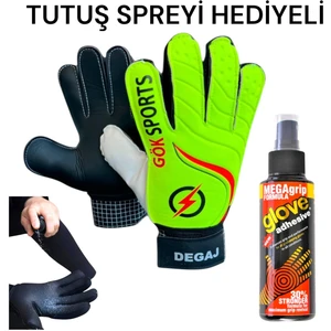 Degaj Yetişkin Kaleci Eldiveni Bilek Bandajlı Kaleci Tutuş Eldiveni Spreyi 8-9-10 cm Avuç Içi