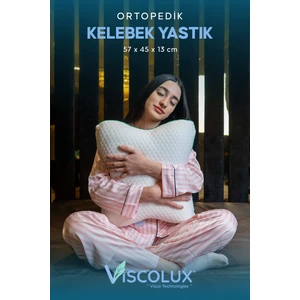 Kelebek Yastık - Özel Ortopedik Boyun Destekli Visco Yastık 57X45X13 Yeşil