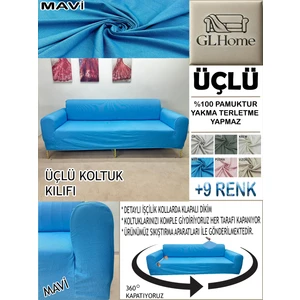 %100 Pamuk Petek Kumaş 3 Lü  Komple Giydirme Kanepe & Çekyat, Bohem, Porto, Vb. Model Koltuk Kılıfı