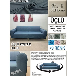 %100 Pamuk Petek Kumaş 3 Lü  Komple Giydirme Kanepe & Çekyat, Bohem, Porto, Vb. Model Koltuk Kılıfı