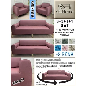 %100 Pamuk Petek Kumaş  3+3+1+1 Komple Giydirme Kanepe&çekyat, Bohem, Porto, Vb. Model Koltuk Kılıfı