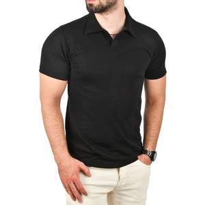 Slim Fit Pamuklu Polo Yaka Tişört Dar Kesim Örme Kumaş Tişört 2501203