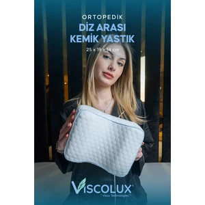 Bacak Arası Ortopedik Yastık - Diz Bacak Arası Visco Yastık Bacak Destek Minderi 25X19X14 Mavi