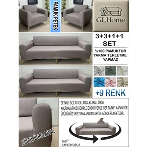 %100 Pamuk Petek Kumaş  3+3+1+1 Komple Giydirme Kanepe&çekyat, Bohem, Porto, Vb. Model Koltuk Kılıfı