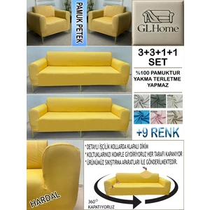 %100 Pamuk Petek Kumaş  3+3+1+1 Komple Giydirme Kanepe&çekyat, Bohem, Porto, Vb. Model Koltuk Kılıfı