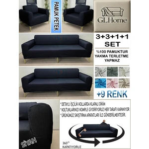 %100 Pamuk Petek Kumaş  3+3+1+1 Komple Giydirme Kanepe&çekyat, Bohem, Porto, Vb. Model Koltuk Kılıfı