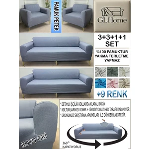 %100 Pamuk Petek Kumaş  3+3+1+1 Komple Giydirme Kanepe&çekyat, Bohem, Porto, Vb. Model Koltuk Kılıfı