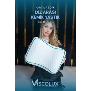 Bacak Arası Ortopedik Yastık - Diz Bacak Arası Visco Yastık Bacak Destek Minderi 25X19X14 Yeşil