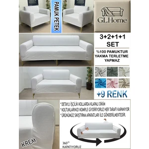 %100 Pamuk Petek Kumaş 3+2+1+1 Komple Giydirme Kanepe&çekyat, Bohem, Porto, Vb. Model Koltuk Kılıfı