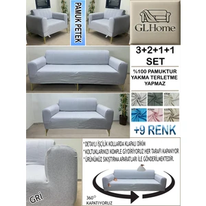 %100 Pamuk Petek Kumaş 3+2+1+1 Komple Giydirme Kanepe&çekyat, Bohem, Porto, Vb. Model Koltuk Kılıfı