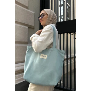 Gabardin Bez Çanta - Bebe Mavi (Mıknatıs Çıt - %100 Pamuk Gabardin)