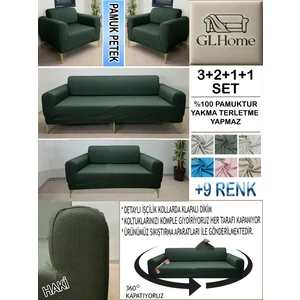 %100 Pamuk Petek Kumaş 3+2+1+1 Komple Giydirme Kanepe&çekyat, Bohem, Porto, Vb. Model Koltuk Kılıfı