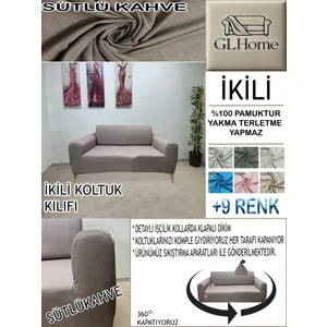 %100 Pamuk Petek Kumaş Çift Kişilik Komple Giydirme 2'li Kanepe, Bohem,porto, Vb Model Koltuk Kılıfı