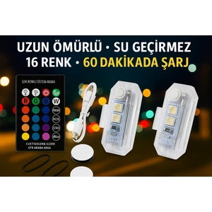 Drone Çakarlı Lamba 7 Renk Harekete Duyarlı Kumandalı 4 Adet