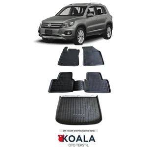 Volkswagen Tiguan Paspas 2007 2015 Arası 3D Havuzlu Paspas ve Bagaj Havuzu