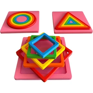 Atlas Lab Montessori Geometrik Şekil Bulma Oyunu – Renkli Kare Üç Boyutlu Puzzle Oyuncak