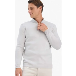 Yılbaşı Standart Fit Normal Kesim Dik Yaka Yarım Fermuarlı Basic Düz Triko Kazak A5184AX25AU