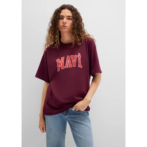 Mavi Logo Baskılı Bordo Tişört 1600843-90705