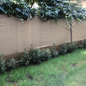 Gölgelik File Çit Filesi - 95lik - 1 Metre En Krem - Şeritli Halkalı - Çit Örtüsü Çit Brandası
