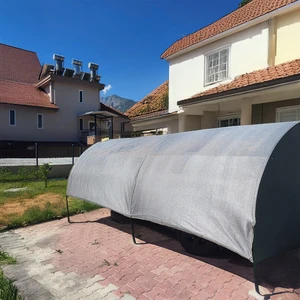 Nzl File Ambalaj Gölgelik File Çit Filesi - 95lik - 2 Metre En Gri - Şeritli Halkalı - Çit Örtüsü Oto Gölgelik