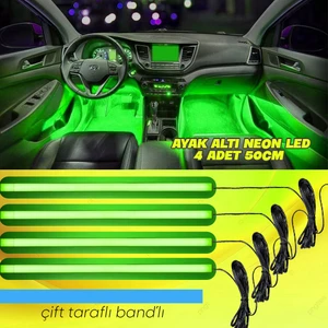 Ayak Altı Neon LED 50CM 1.5mt Kablolu 12V 4 Adet Poke PK-4731