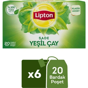 Yeşil Çay Sade Bardak Poşet Bitki Çayı 20LI x 6 Adet