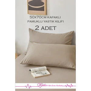 2 Adet | Lüks Pamuklu Yastık Kılıfı 50X70 Kapaklı Model, Pamuklu Yastık Kılıfı