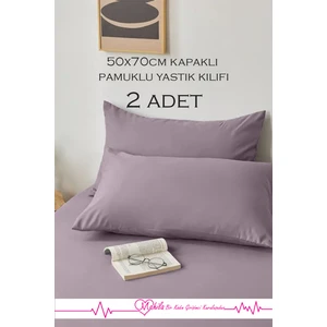 2 Adet | Lüks Pamuklu Yastık Kılıfı 50X70 Kapaklı Model, Pamuklu Yastık Kılıfı