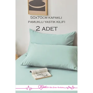 2 Adet | Lüks Pamuklu Yastık Kılıfı 50X70 Kapaklı Model, Pamuklu Yastık Kılıfı