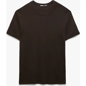 Kısa Kollu Bisiklet Yaka Pamuklu Basic Dar Kalıp Tişört