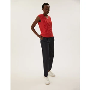 Marks & Spencer Tapered Fit Kemer Detaylı Pantolon