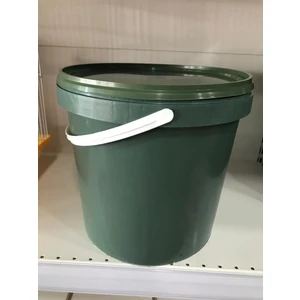1 Adet 10 Lt Yeşil Plastik Kova - 10 Lt Saplı Gıdaya Uygun Sızdırmaz Kilitli Kapaklı