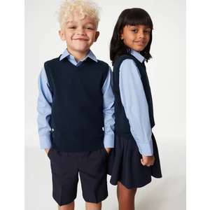 Marks & Spencer Saf Pamuklu V Yaka Süveter (2-18 Yaş)