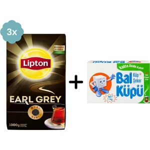 Earl Grey Dökme Siyah Çay 1000 gr x 3 Adet + Balküpü Kesme Şeker 1000 gr