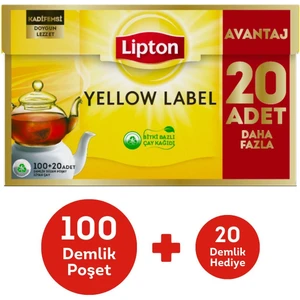 Yellow Label Demlik Poşet Çay 100LÜ + 20 Adet Hediye