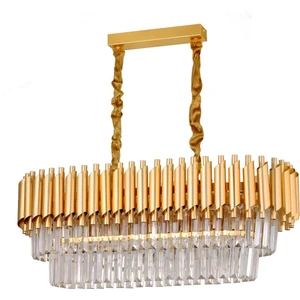 Kristal Taşlı Alüminyum Sarkıt Avize Altın Sarı Modern Dekoratif Aydınlatma 75x35 cm