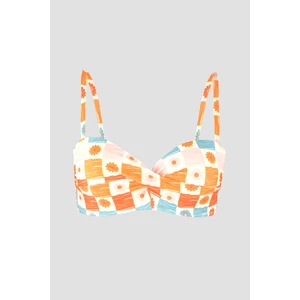 Turuncu Daisy Forest Straplez Tek Üst Bikini