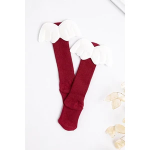 Le Mabelle Bordo Kanatlı Kız Çocuk Çorap
