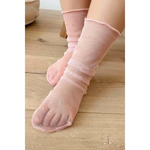 Pudra  Küçük Sim Detaylı Kız Çocuk Tül Çorap