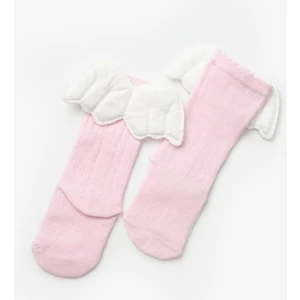 Pembe  Kanatlı Kız Çocuk Çorap
