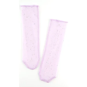 Lila  Küçük Sim Detaylı Kız Çocuk Tül Çorap