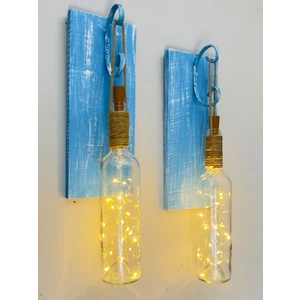 Mes Reves Design LED Işıklı Mavi Renkli Duvar Aplik 2'li Set