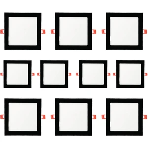 10 Adet 6W Sıva Altı Siyah Kare LED Panel 6500K Beyaz MX-1030