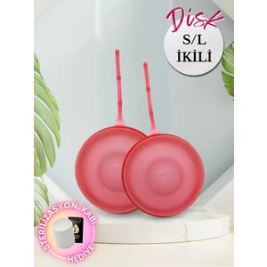 Silicone ERA Adet Diski-S/l Ikili Paket (2 Pcs)-Sterilizasyon Kabı Hediyeli-(Menstrual Disc, Menstrüel Disk)