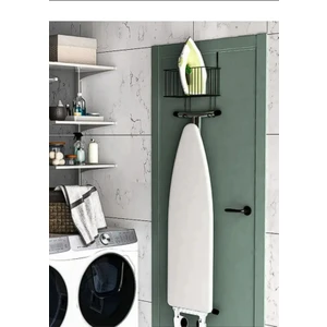 Kapı Arkası Ütü Askısı ve Ütülük Rafı Siyah Ütü Askısı